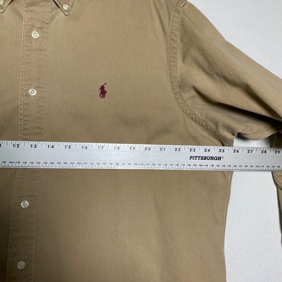 VTG Ralph Lauren Men Classic Fit Long Sleeve Button Down Khaki XL Cotton Preppy - Picture 4 of 11